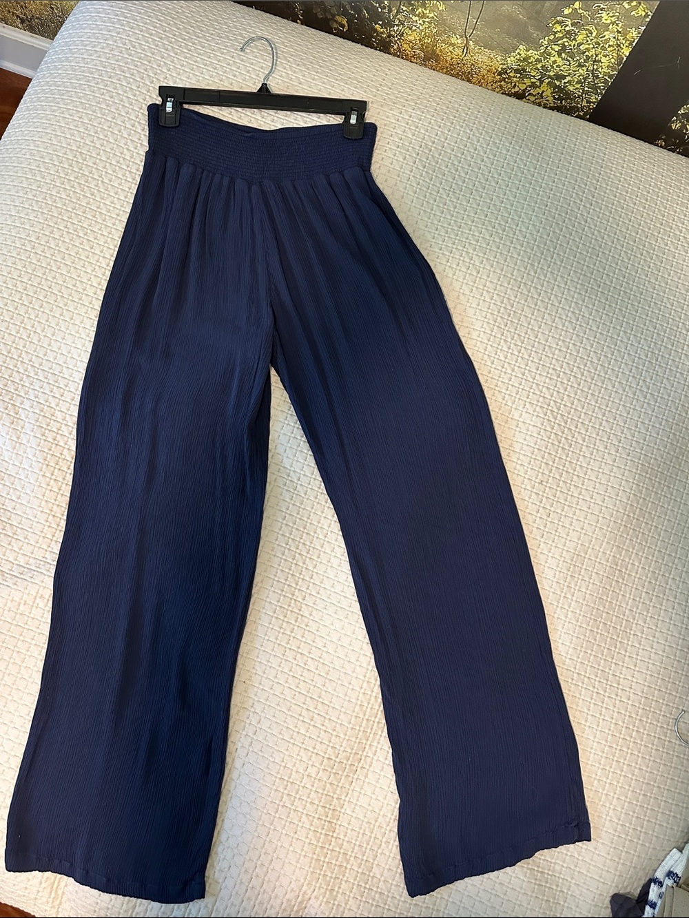 Ralph Lauren Navy Smocked Waist Pants.